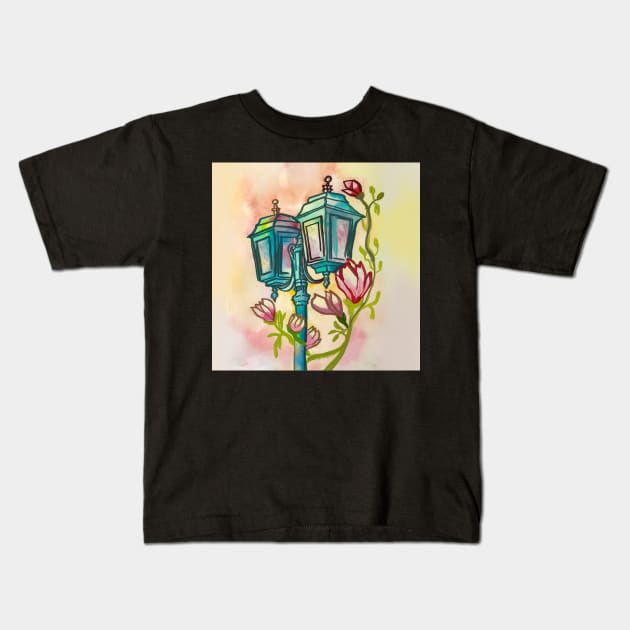 Classy Old Street Lamp Kids T-Shirt by Art by Ergate